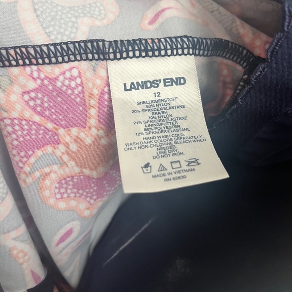 Lands End Tankini Swimsuit Top Size 12 Swim Tank Underwire Bra Umbrella Print - Picture 3 of 5